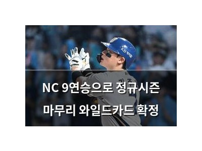 NC 9연승으로 정규시즌 마무리 와일드카드 확정