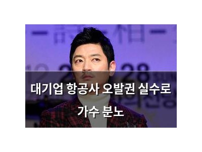 대기업 항공사 오발권 실수로 가수 분노