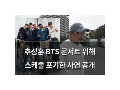 추성훈 BTS 콘서트 위해 스케줄 포기한 사연 공개