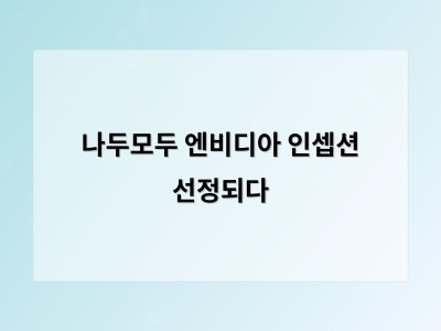 나두모두 엔비디아 인셉션 선정되다